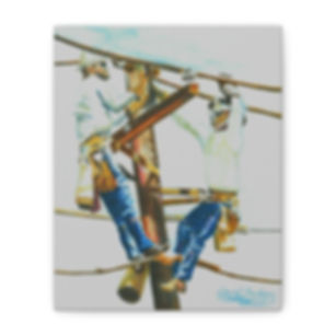 "Linemen at Work" by Artist David P.