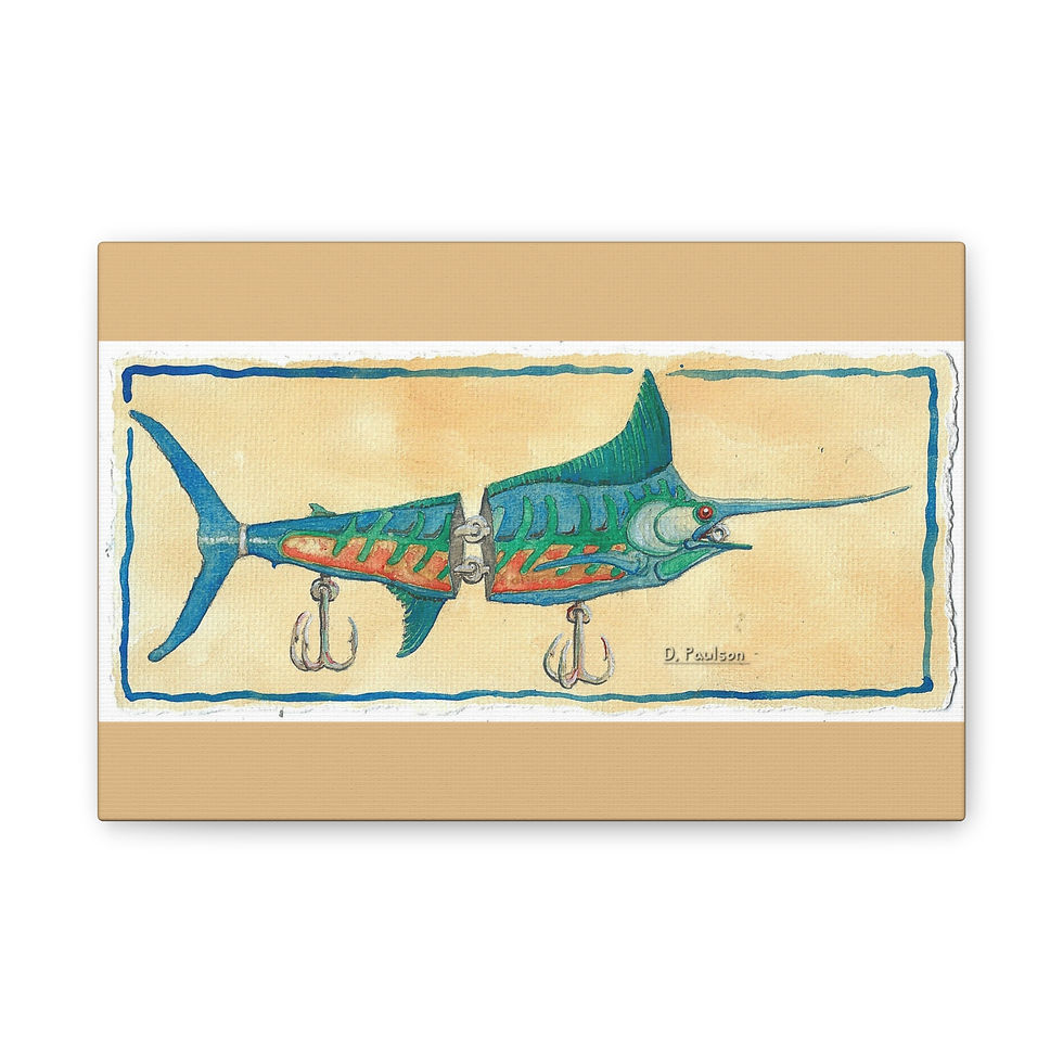 Thumbnail: Artist- David P.  Marlin Canvas Wall Art — Let's Go Fishing
