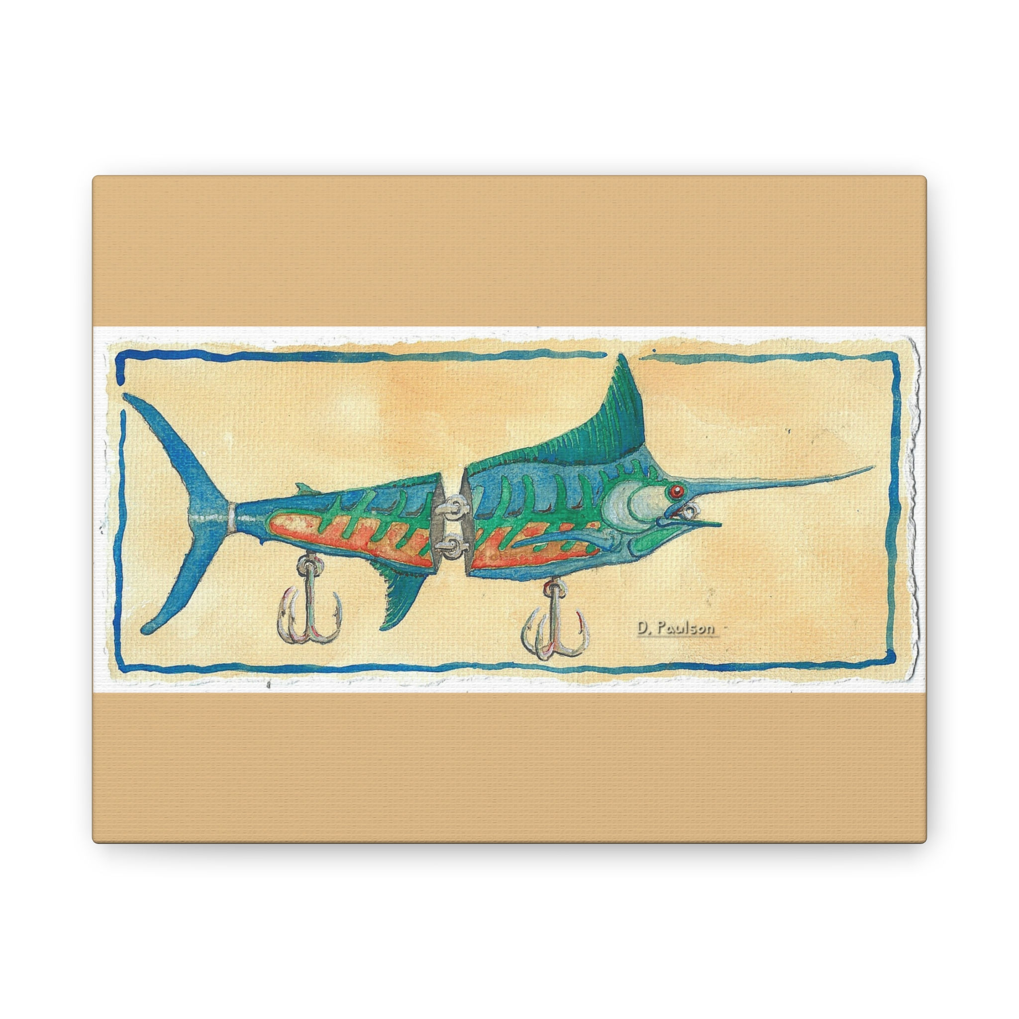 Artist- David P. Marlin Canvas Wall Art — Let's Go Fishing