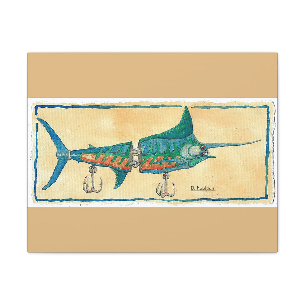 Thumbnail: Artist- David P.  Marlin Canvas Wall Art — Let's Go Fishing