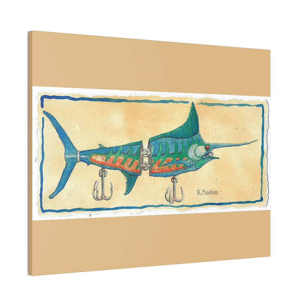 Thumbnail: Artist- David P.  Marlin Canvas Wall Art — Let's Go Fishing