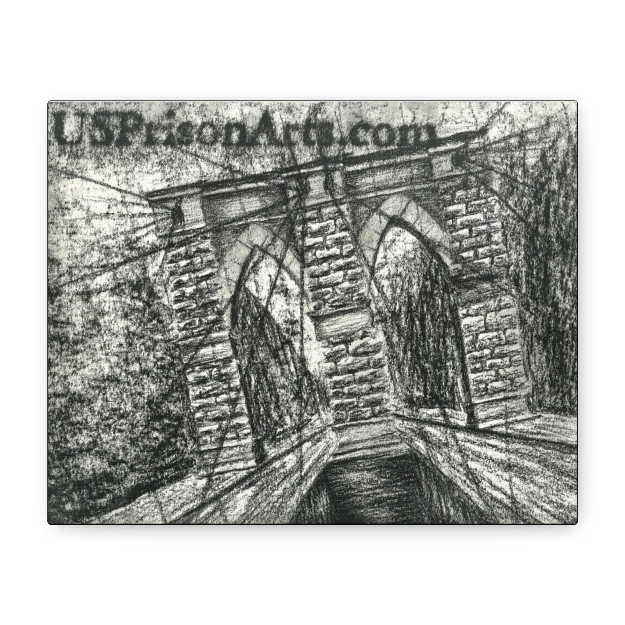 Architectural Black and White Sketch- USPrisonArts.com by Artist David P.