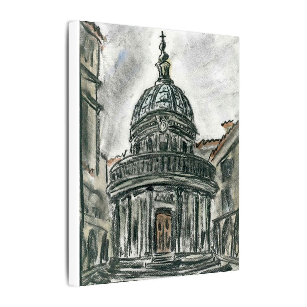 Thumbnail: Artistic Architecture Water Color Art "Roman Basilica" by Artist D. Paulson 