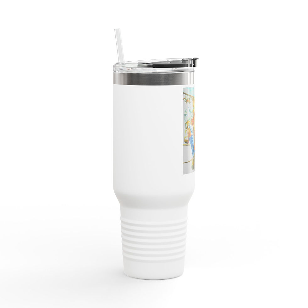 Thumbnail: 40oz Insulated Travel Mug — Lineman Utility Pole Artwork