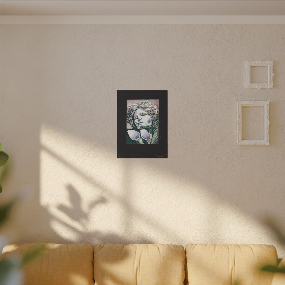 Thumbnail: Calla Lily Portrait Canvas Print — "Midgard Goddess"
