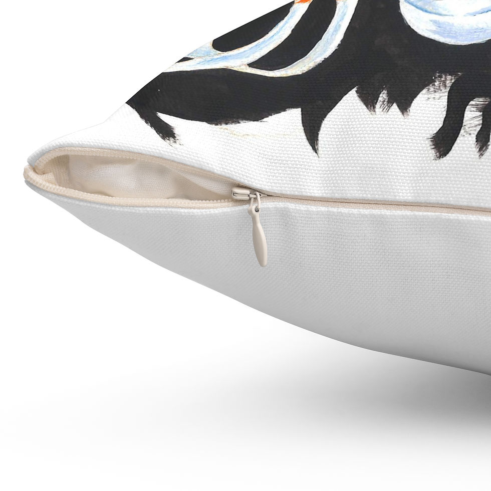 Thumbnail: Koi Fish Decorative Pillow — Orange White Carp Accent Cushion Artist-D. Aumiller