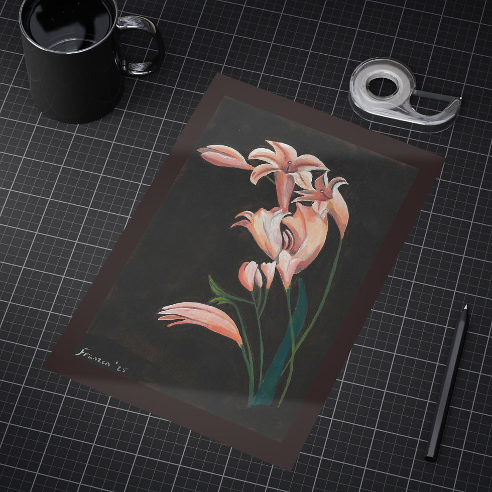 Thumbnail:  Lillies or Child Art Print — Soft Floral Wall Decor (Unframed)
