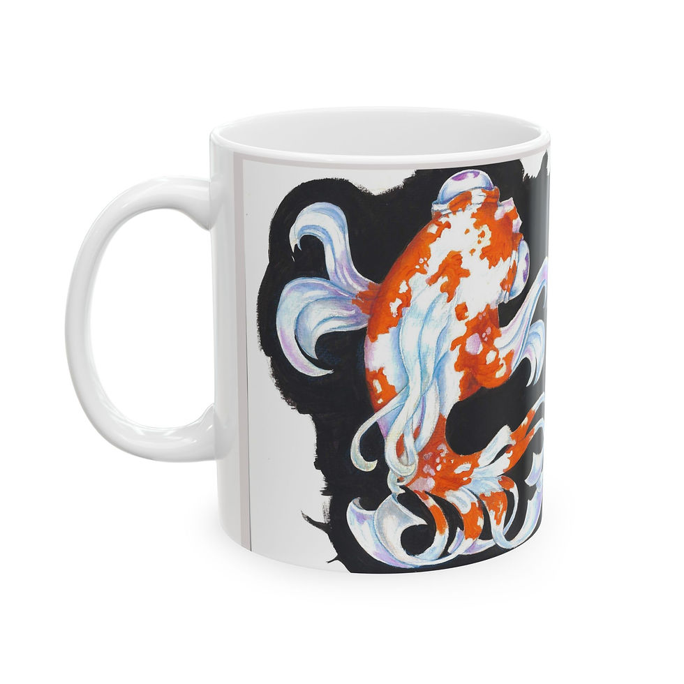 Thumbnail: Koi Fish Ceramic Mug – Artist-Daniel Aumiller (11oz, 15oz)