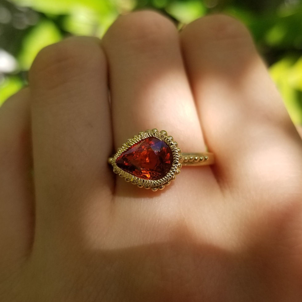 Thumbnail: Rosée spessartite garnet ring
