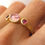 Thumbnail: Princess GM ring with 3 punk tourmalines