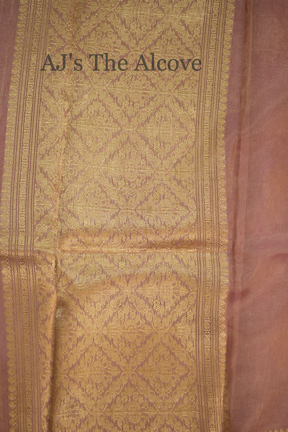 Thumbnail: Pink Banarasi Pure Handloom Kadiyal Tissue