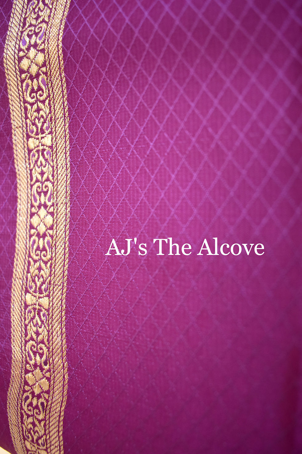 Thumbnail: "Maharani" Royal Purple Bridal Brocade Katan silk