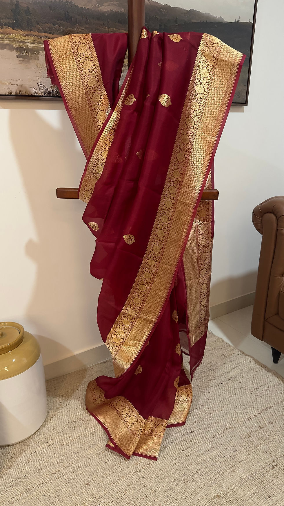 Thumbnail: Maroon Kora Organza Silk