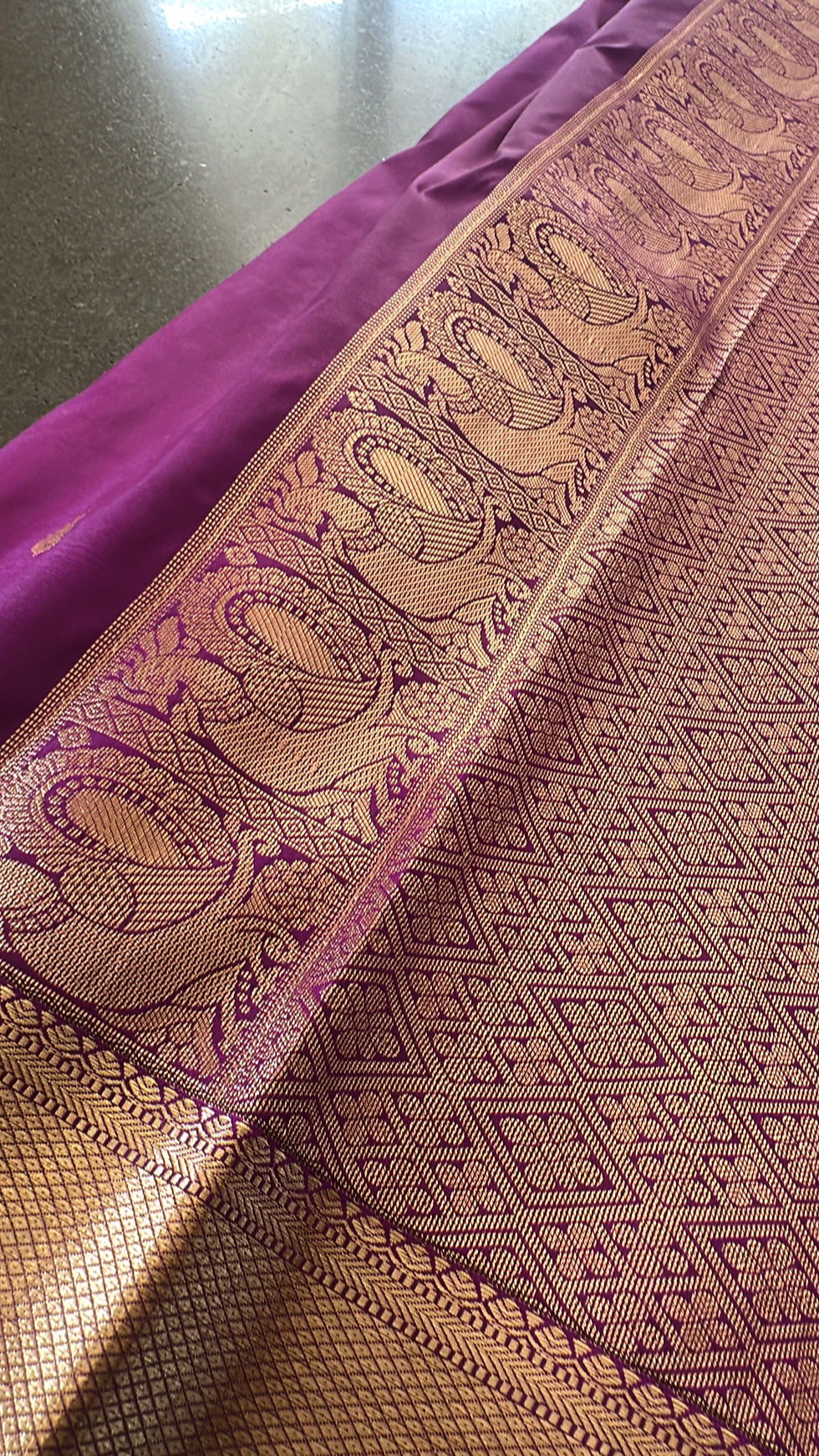 Thumbnail: Purple Soft Silk Vntage Kanchivaram saree