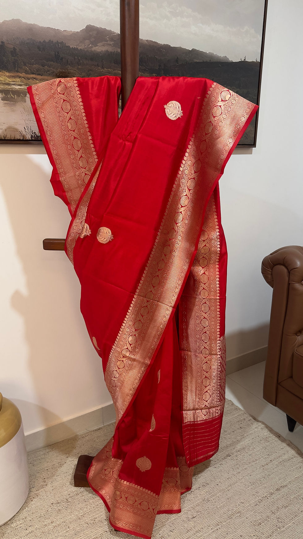 Thumbnail: Red Raw Mango Silk Saree
