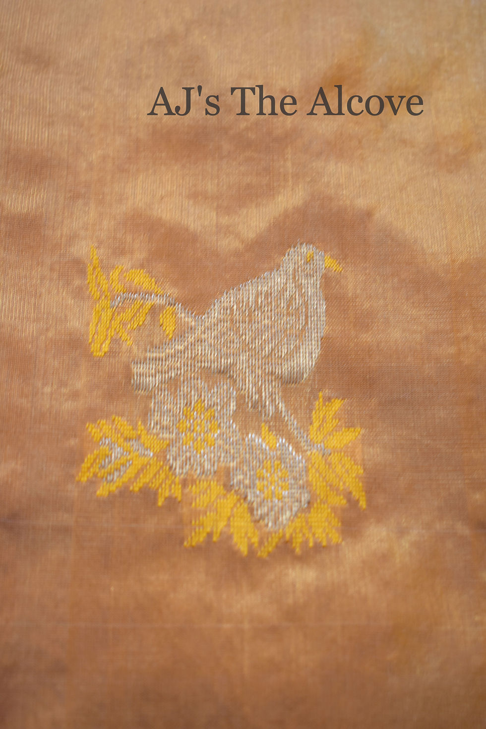 Thumbnail: Mustard and Yellow Chanderi Silk saree with Bird Motif