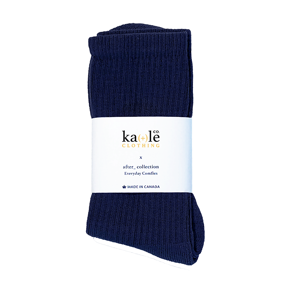 navy organic cotton socks | kale co clothing