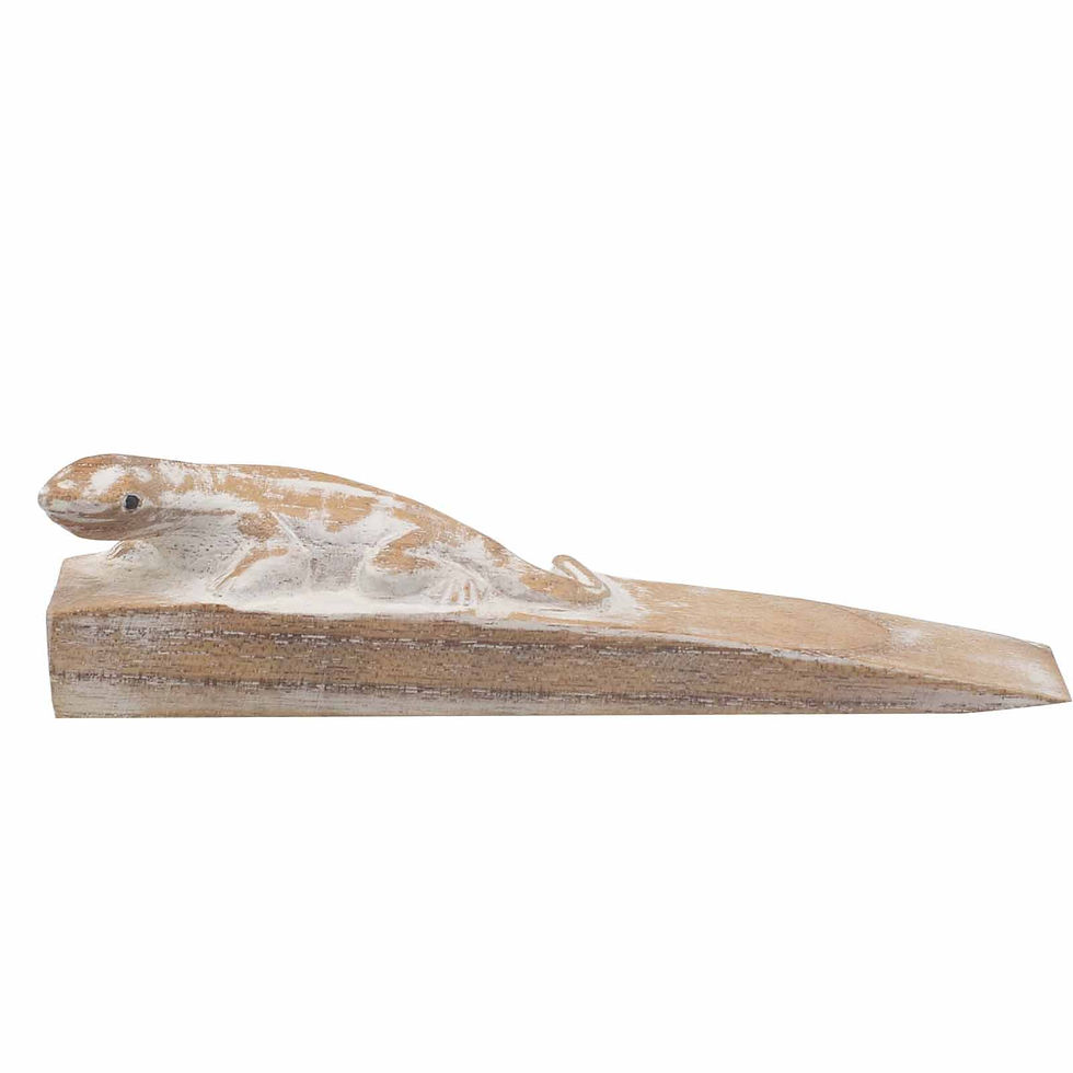 Hand Carved Door Stop - Gecko