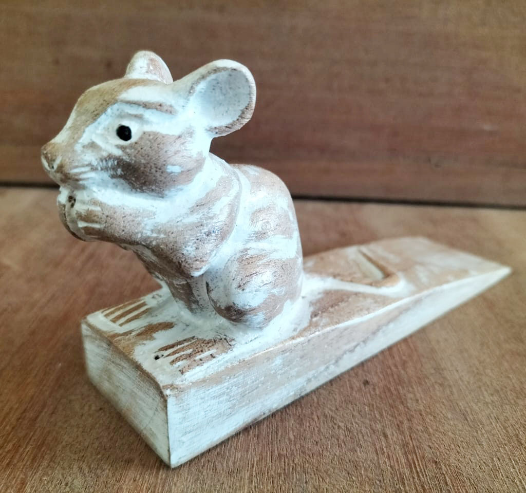 Hand Carved Doorstop - Dormouse