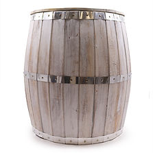 Beer Barrel Table - Whitewash