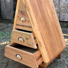  Triangle Decoration Storage with 3 Draws - Recycled Wood