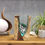 Thumbnail: Molten Glass V-shaped Art Vase on Wood