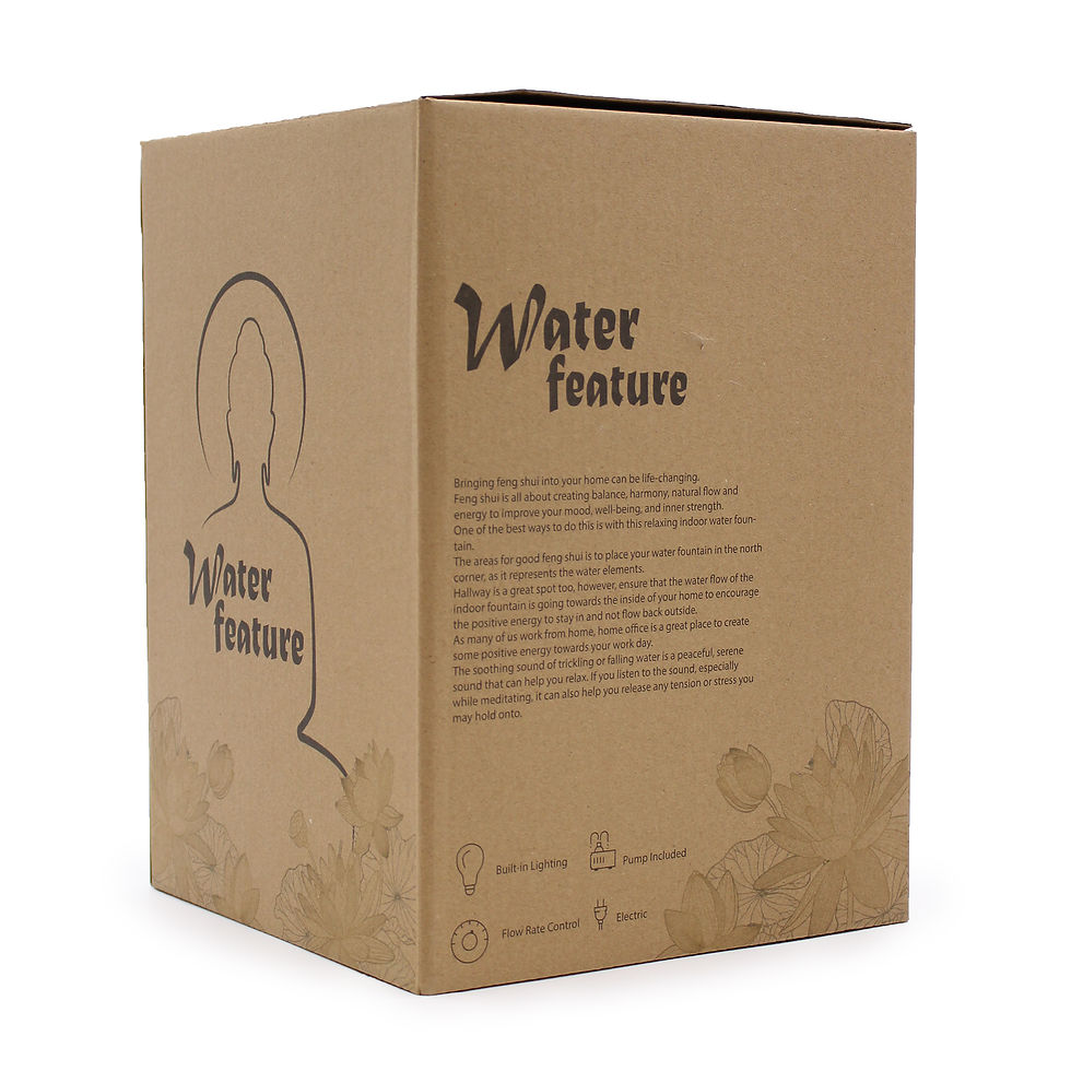 Tabletop Water Feature - 30cm - Golden Buddha and Vitarka Mudra