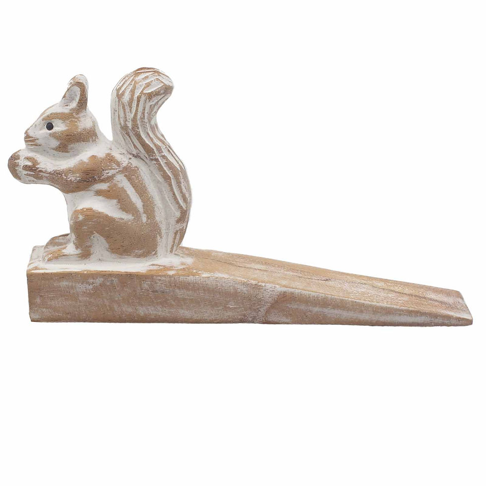 Hand Carved Door Stop - Squirrel