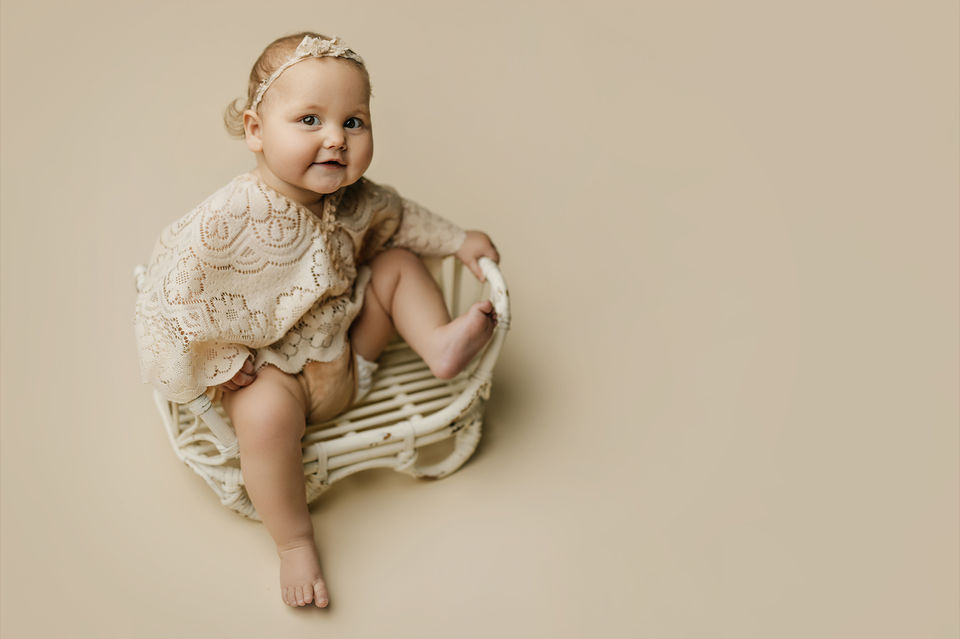 boho 6 month baby photo