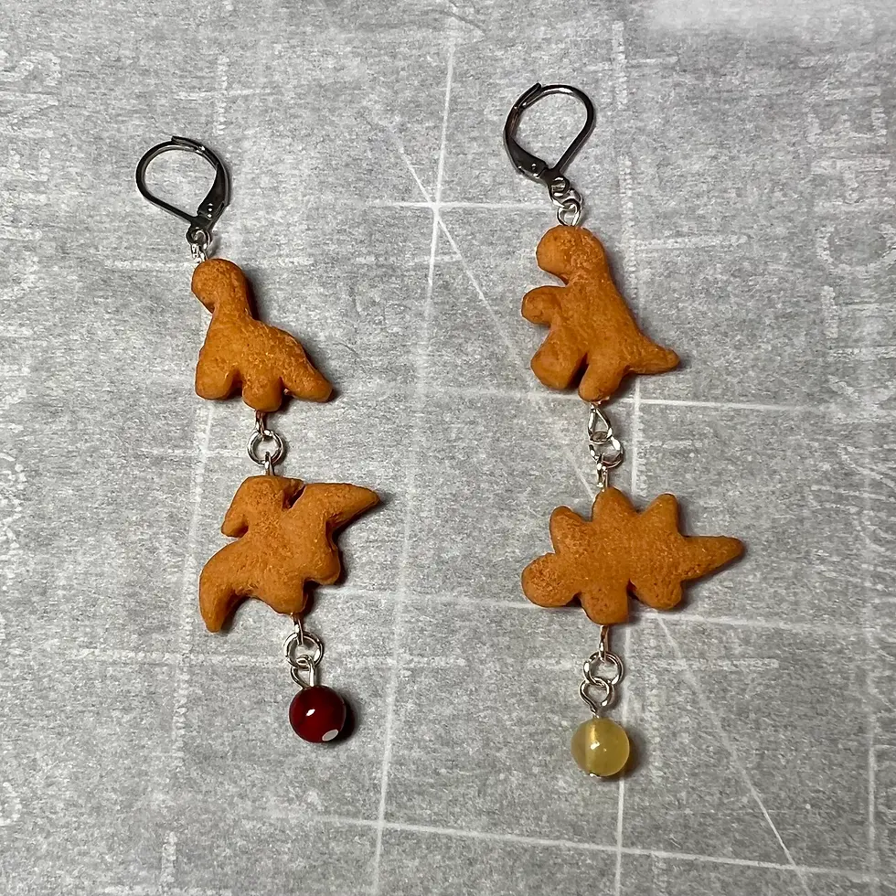Thumbnail: Dinosaur Nugget Earrings
