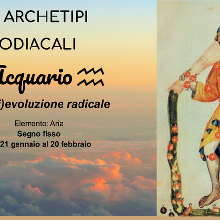 Illustrazione del segno dell’Acquario con elementi grafici che richiamano onde, movimento e libertà.