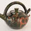 Thumbnail: ELTON SUNFLOWER POTTERY Arts and Crafts Double Spout Teapot c. 1900 19cm high.