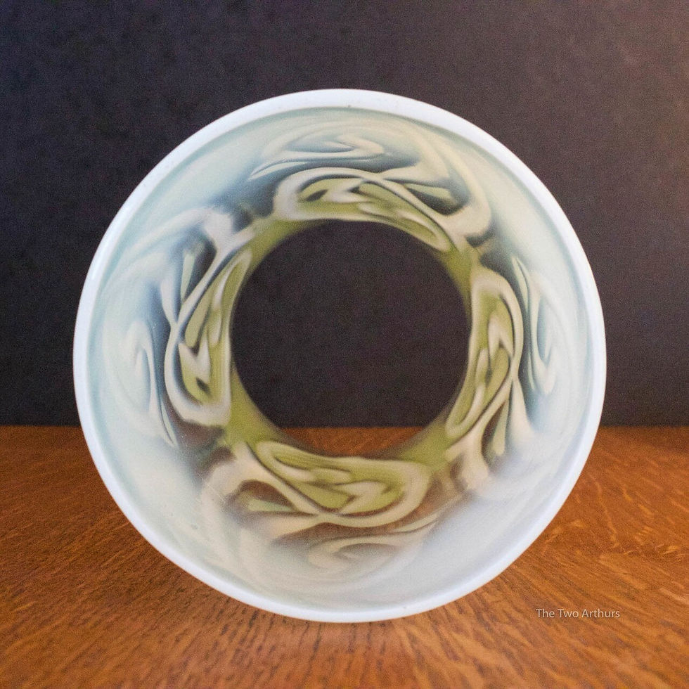 Thumbnail: ARTS AND CRAFTS Vaseline Glass Lamp Shade Circa 1910 22.5cm high