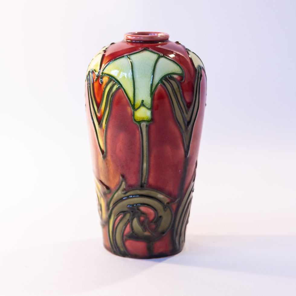 Thumbnail: Minton Pottery Secessionist Art Nouveau Flower Vase - 14cm high from the front