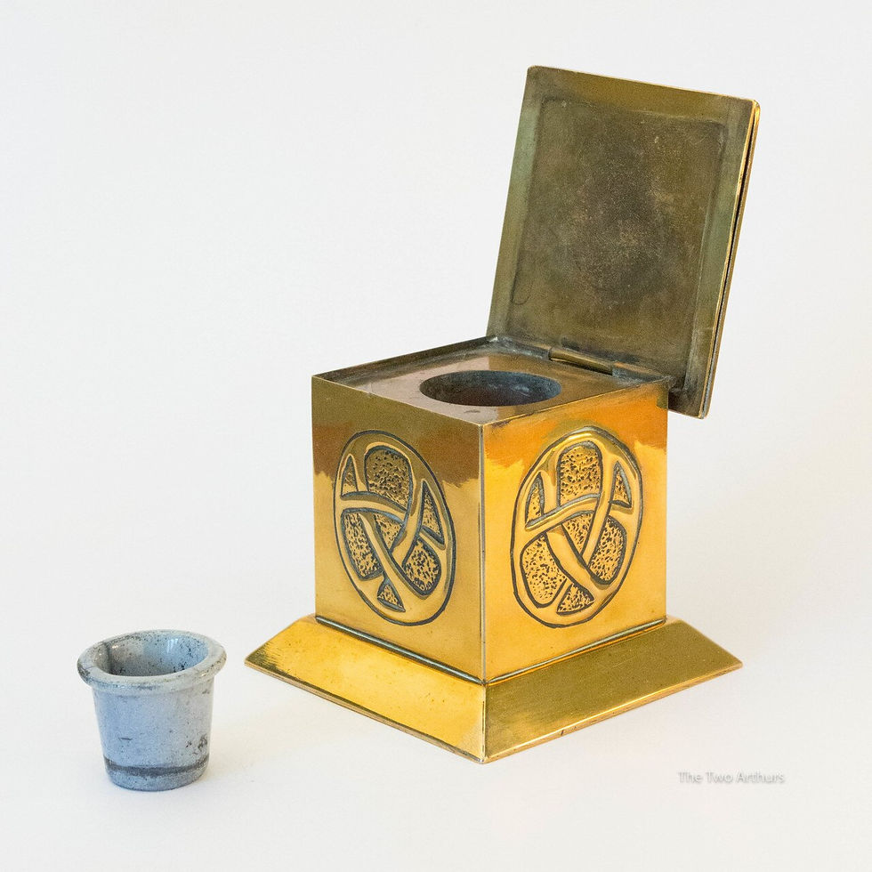 Thumbnail: Arts and Crafts/ArtNouveau Glasgow Style  Brass Inkwell by Margaret Gilmour c. 1