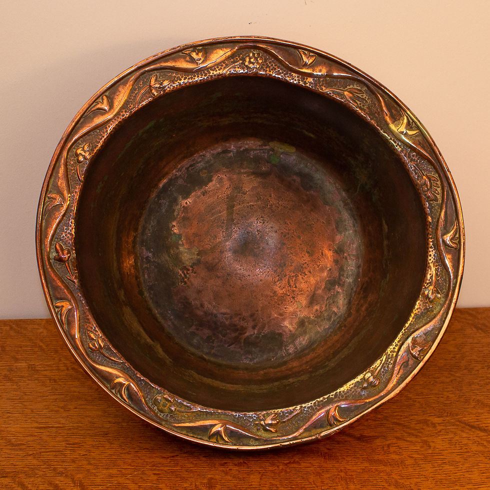 Thumbnail: Large Arts and Crafts Newlyn School copper bowl by John Pearson