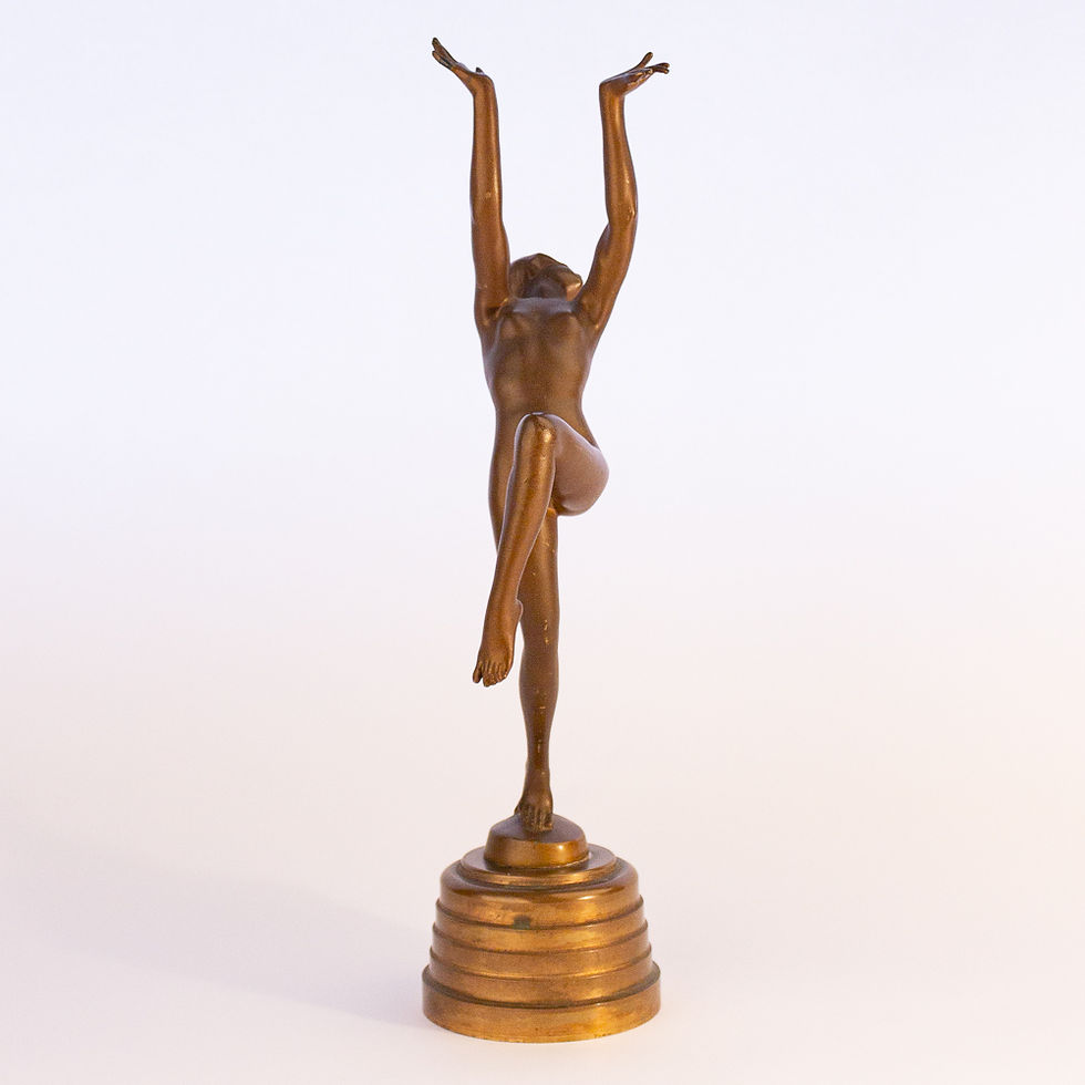 Thumbnail: Superb Lorenzl Art Deco Figure on solid bronze plinth front view