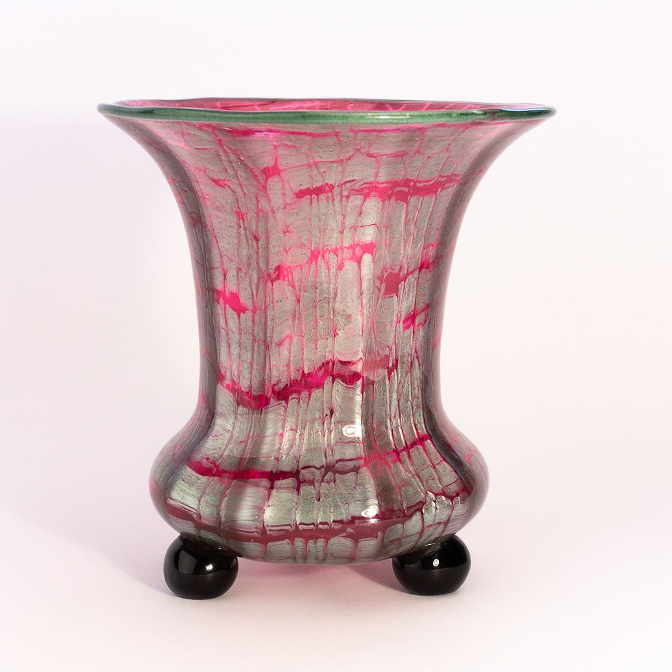Thumbnail: Loetz Austria Titania Genre 2534 Art Nouveau Glass Vase Michael Powolny c1918 back view