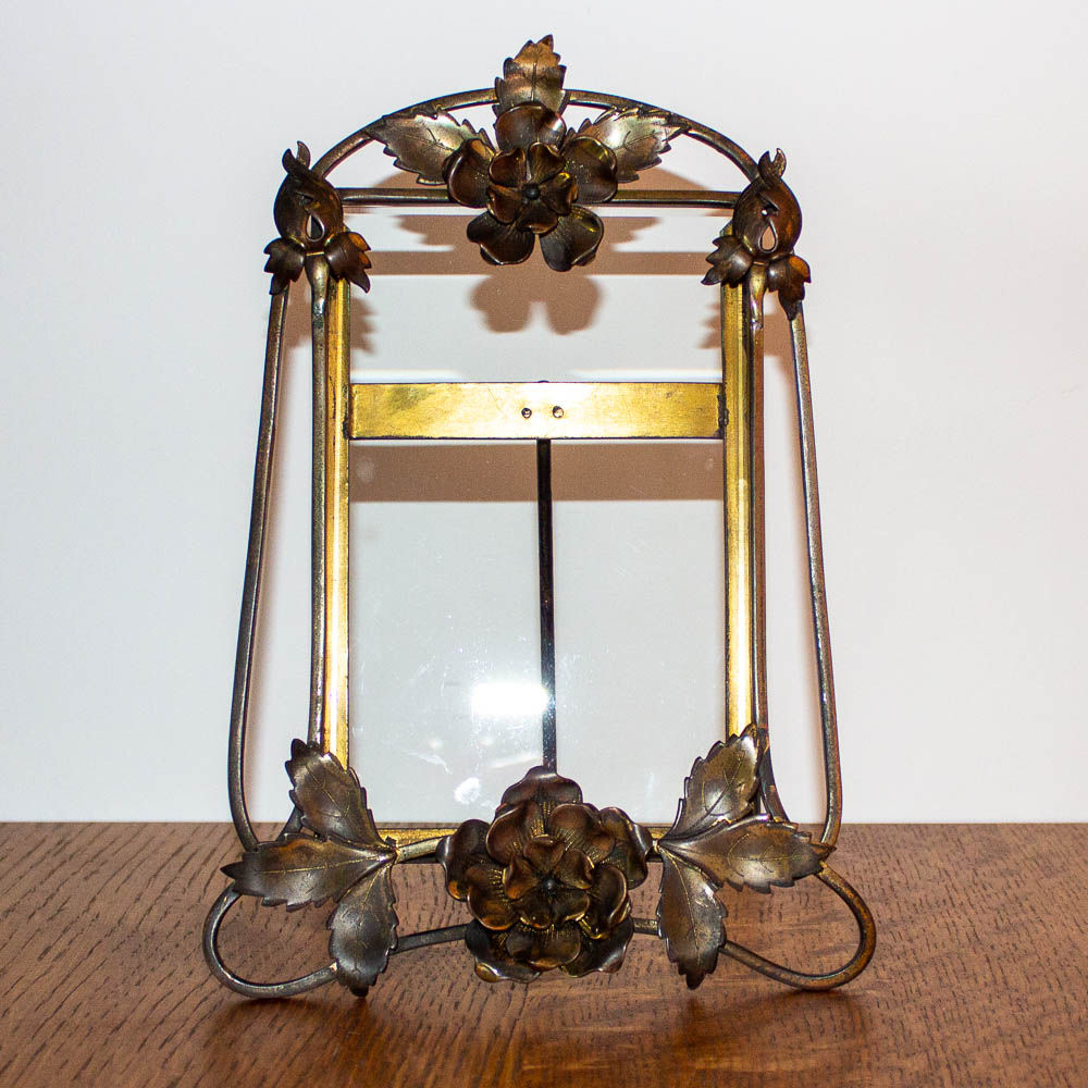 Large Antique Arts and Crafts Brass Photograph Frame