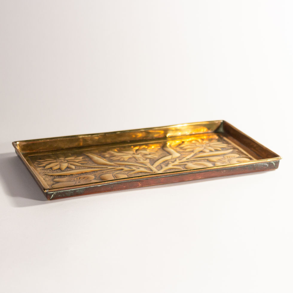 Thumbnail: Beautiful Keswick K.S.I.A. Arts and Crafts Brass Tray