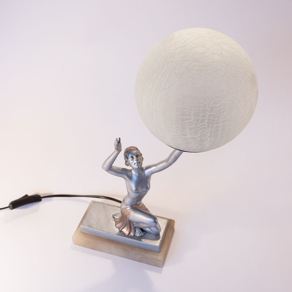 Thumbnail: Superb Art Deco Lady Table Desk Lamp