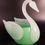 Thumbnail: Rare Loetz Art Nouveau Vaseline Art Glass Swan Vase by Marie Kirschner