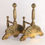 Thumbnail: Large Christopher Dresser Arts and Crafts Brass Firedogs Art Furnishers Alliance