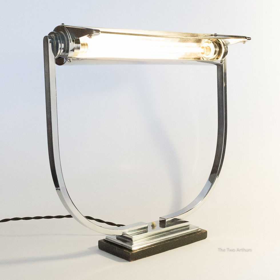Thumbnail: Modernist Art Deco Chrome Table Desk Lamp