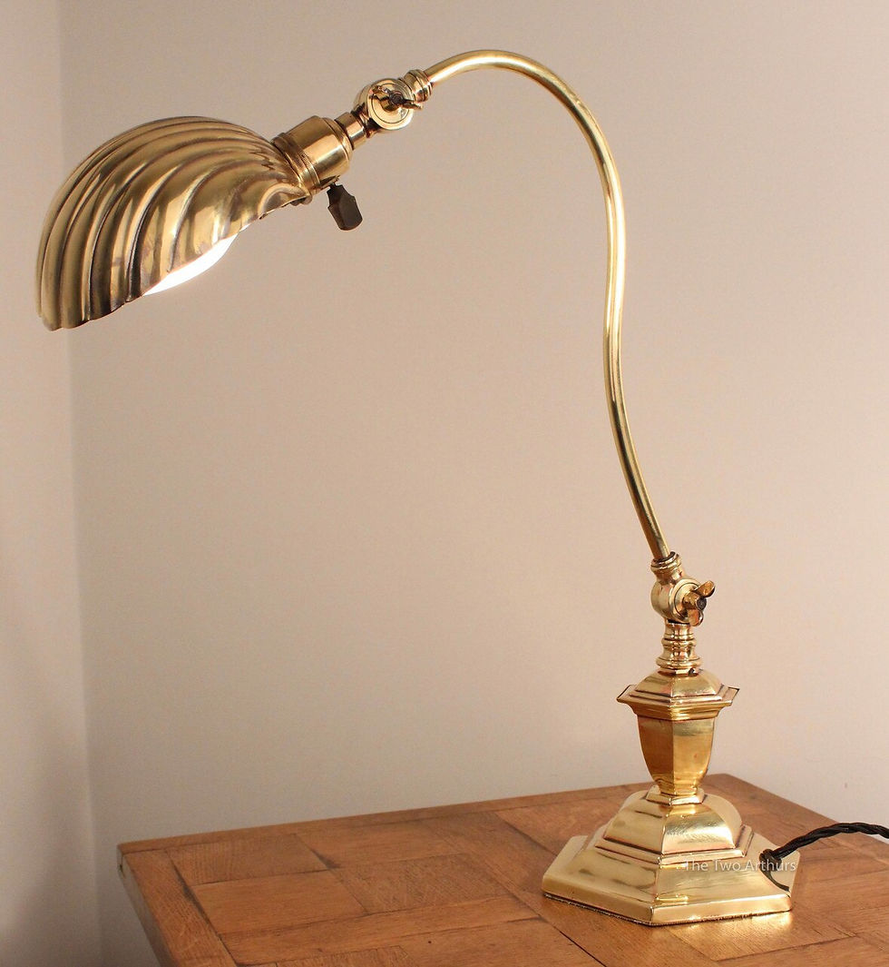 Thumbnail: ART NOUVEAU EDWARDIAN BRASS BANKERS/DESK TABLE LAMP - BENSON STYLE