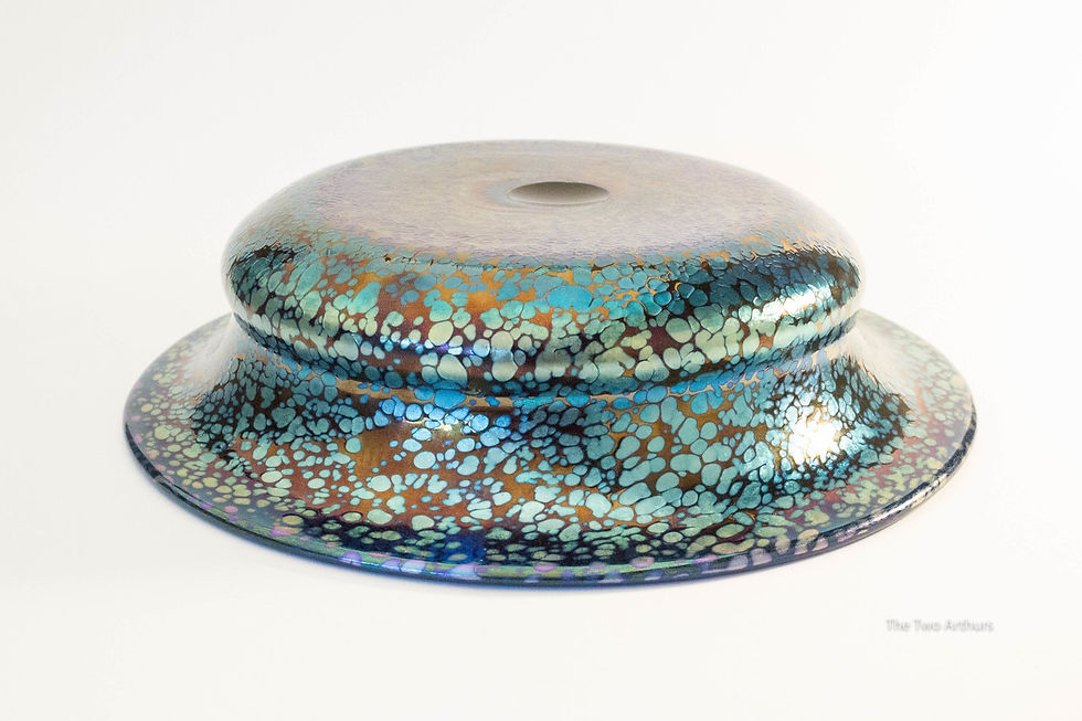 Thumbnail: LOETZ Art Nouveau Cobalt Papillon Art Glass Bowl, Austria c. 1900 22.3 cm diamet