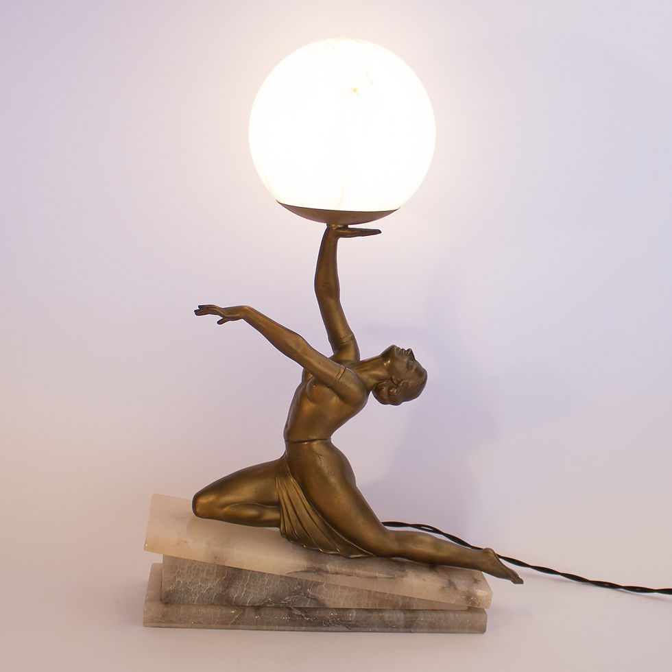 Thumbnail: Superb Antique Art Deco Lady Table/Desk Lamp