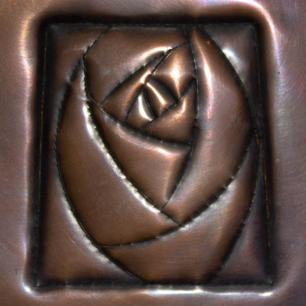 Thumbnail: Glasgow School Arts and Crafts Margaret Gilmour Copper Enamel Ruskin Wall Mirror