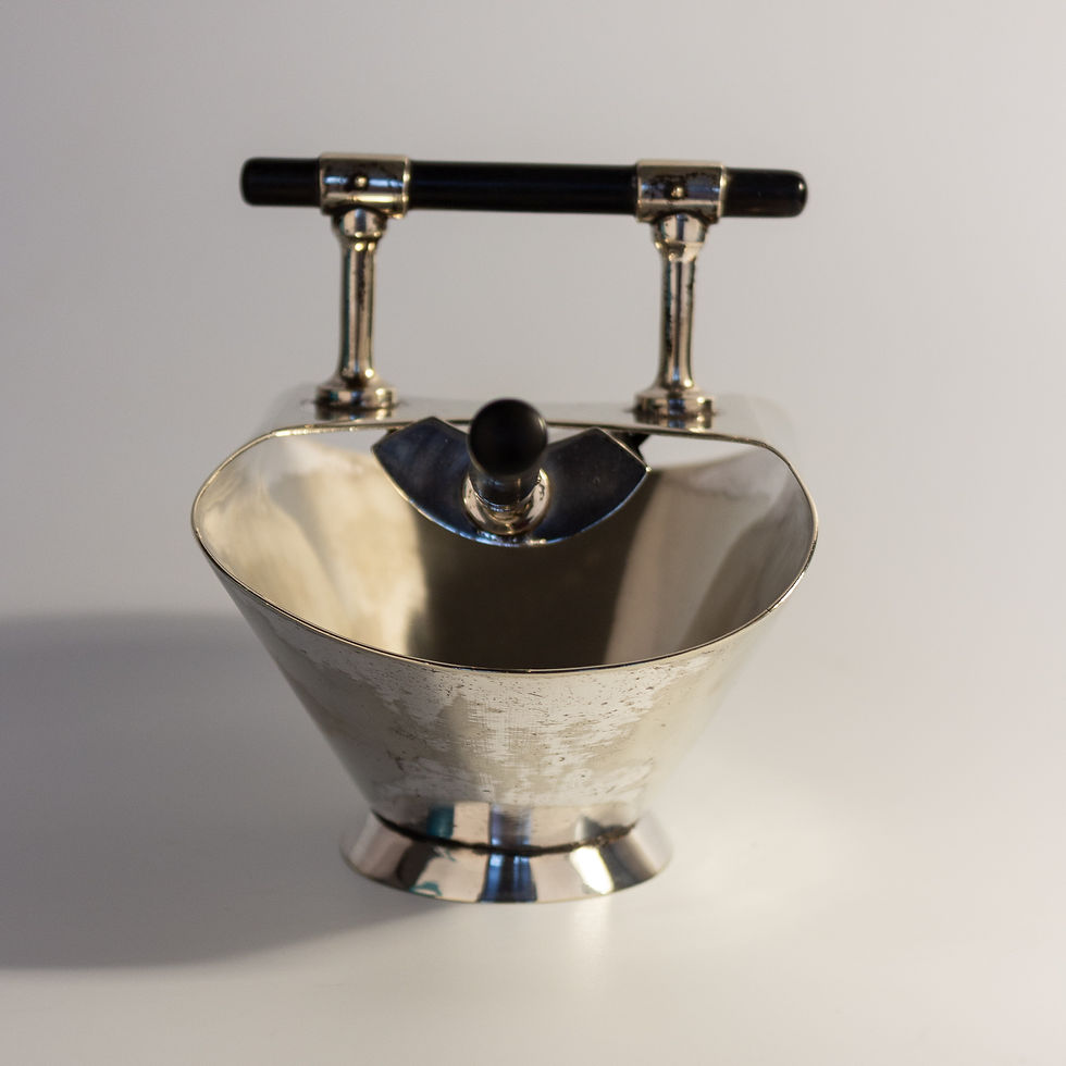 Thumbnail: Christopher Dresser Arts and Crafts Silver Plated Sugar Basin & Scoop