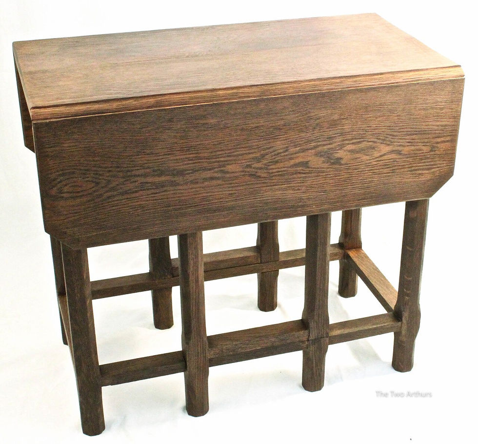 Thumbnail: Cotswold School Gordon Russell Tiger Antique Arts and Crafts Oak Drop Leaf Table